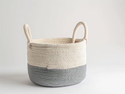 Selone Premium Woven Cotton Rope Storage Basket - Large Decorative Blanket Basket with Handles for Living Room, Laundry, and Toy Organization